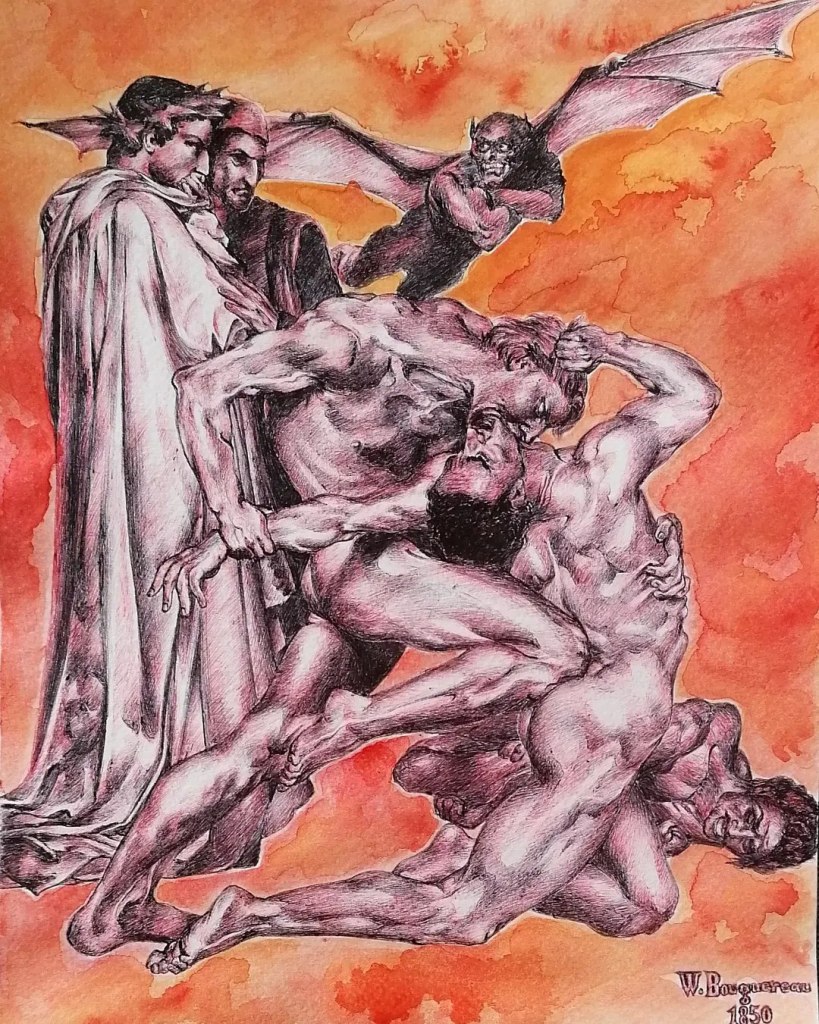 Dante et Virgile inspiré de William Bougereau